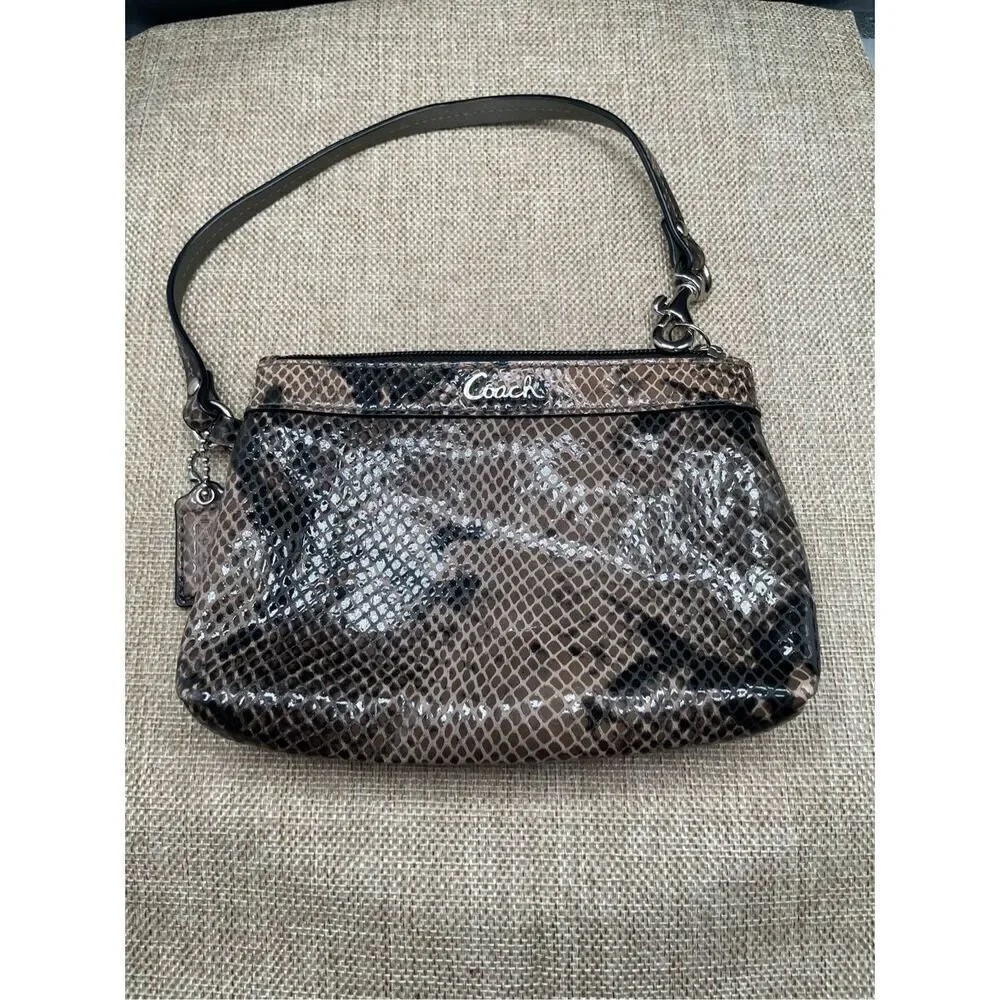 Coach Snake Print Wristlet